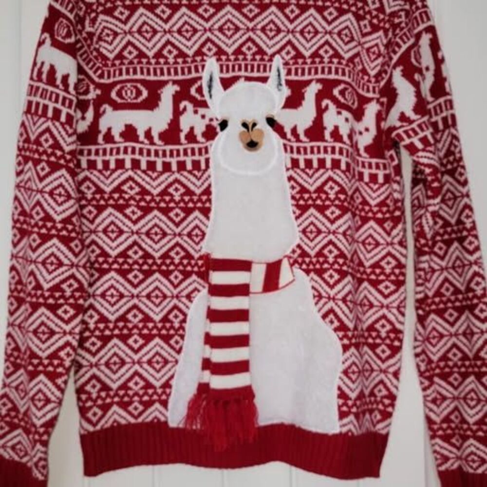 Blizzard Bay Christmas Sweater Unisex -Llama, Fair Isle Nordic S